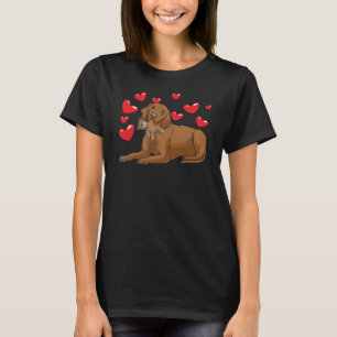 Camiseta Perro Magyar Vizsla con animal relleno y corazones
