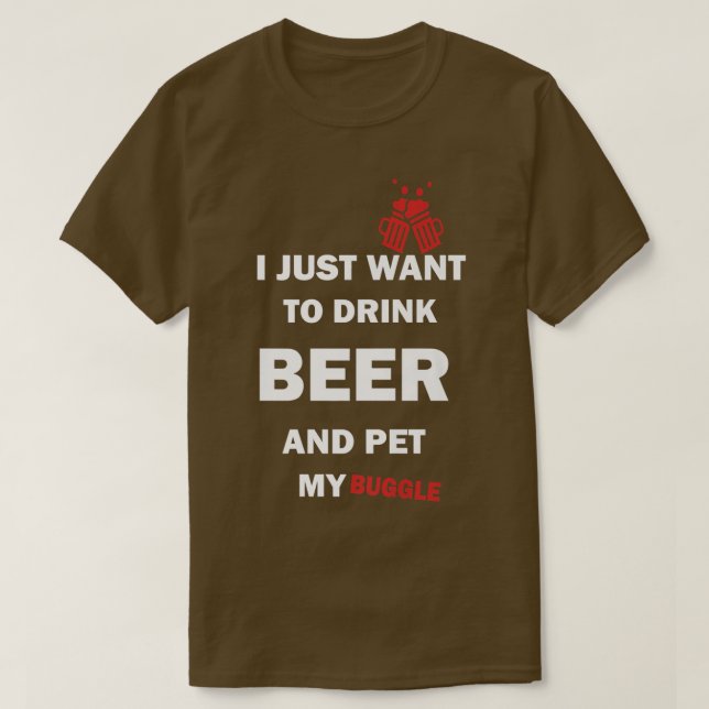 Camiseta Perro malabar Perro Lover Cerveza Tees Divertido M (Diseño del anverso)