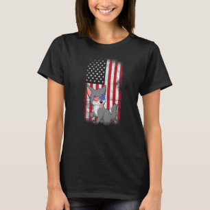 Camiseta Perro malamuta alascánico bandera estadounidense e