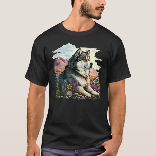 Camiseta Perro malamute cutáneo de Alaska (Anverso)
