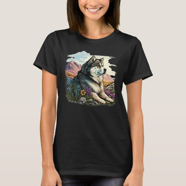 Camiseta Perro malamute cutáneo de Alaska (Anverso)