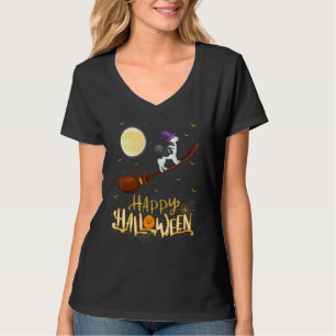 Camiseta Perro Malamute de Alaska monta bruja escopeta Hall