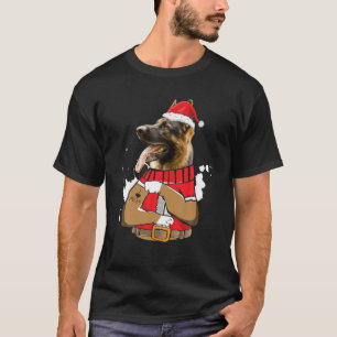 Camiseta Perro malinés belga Santa I ama a mamá demasiado