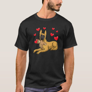 Camiseta Perro malinois con animal relleno Pastor belga