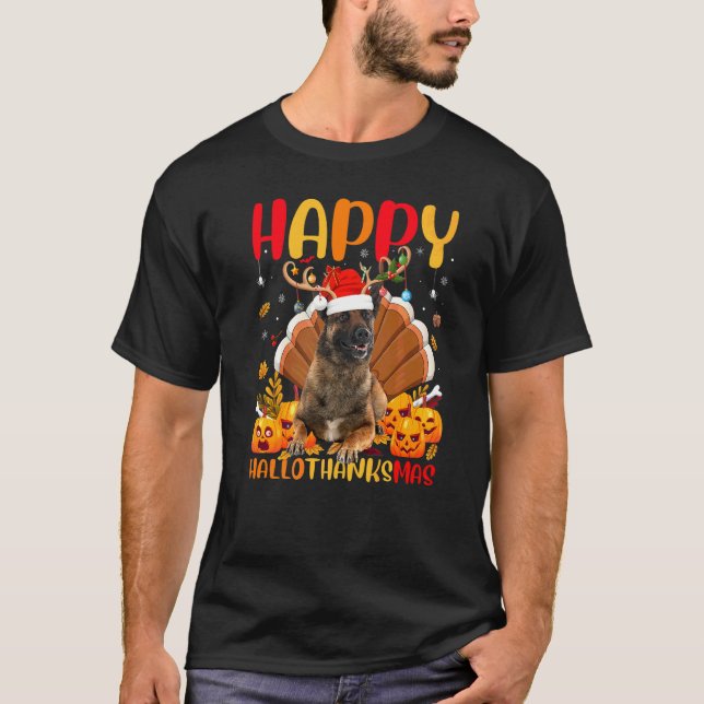 Camiseta Perro Malinois Feliz Malinois Hellothanksmas (Anverso)