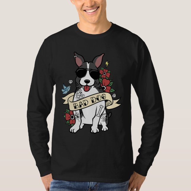 Camiseta Perro malo de Boston Terrier (Anverso)