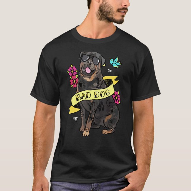 Camiseta Perro malo de Rottweiler (Anverso)