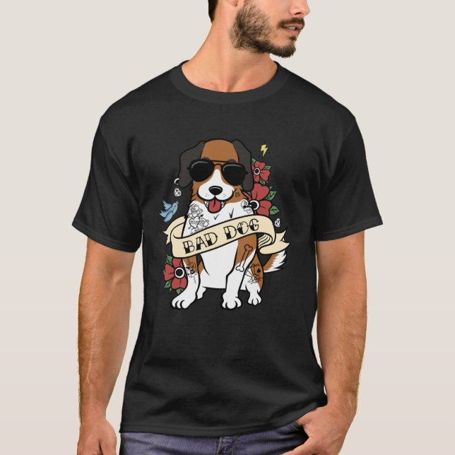 Camiseta Perro malo Saint Bernard Perro (Anverso)