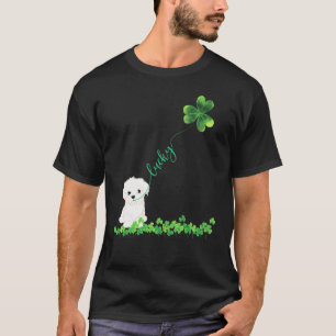 Camiseta Perro maltés afortunado Shamrock St Patrick Day pa
