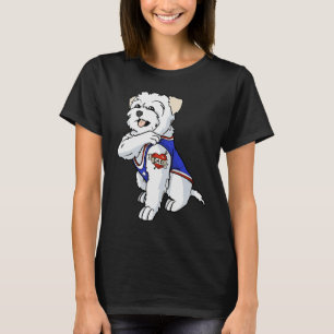 Camiseta Perro maltés ama a papá dueño de una pipa