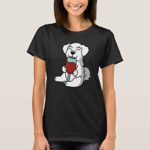 Camiseta Perro Maltés Bebiendo Vino