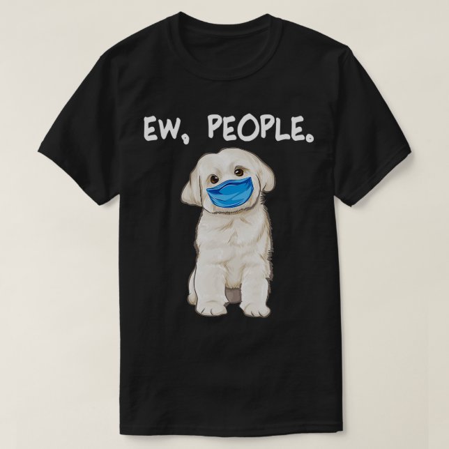 Camiseta Perro maltés con mascara de cara (Diseño del anverso)