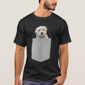 Camiseta Perro maltés en el bolsillo