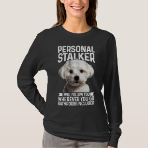 Camiseta Perro maltés gracioso maltés con estalker personal