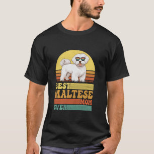 Camiseta Perro maltés Mascota Mama Vintage Retro Mejor Mo m