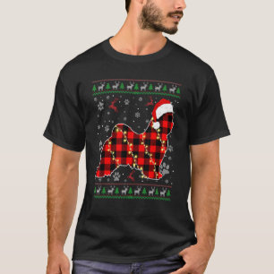 Camiseta Perro maltés Navidad Santa Hat Navidades feos suét