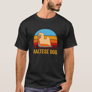 Camiseta Perro maltés retro vintage Sunset
