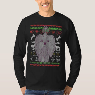 Camiseta Perro maltés Santa Claus Navidades feos patrón 1