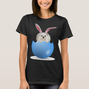 Camiseta Perro maltés Semana Santa Caza de Huevos Coloridos