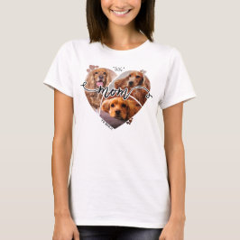 Camiseta Perro Mamá Collage de fotos personalizado en forma