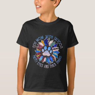 Camiseta Perro Mamá Con Tatuajes Bonitos Ojos Y Espesos