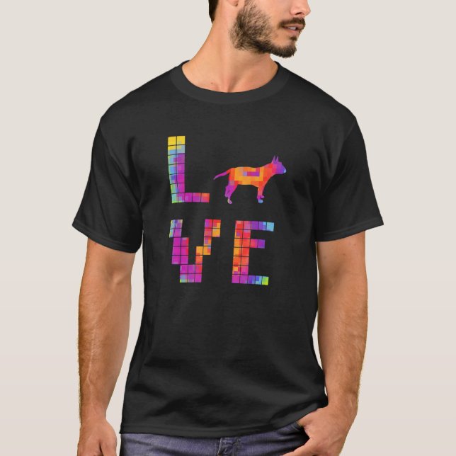 Camiseta Perro Mamá de toros de terror Perro arte de píxele (Anverso)