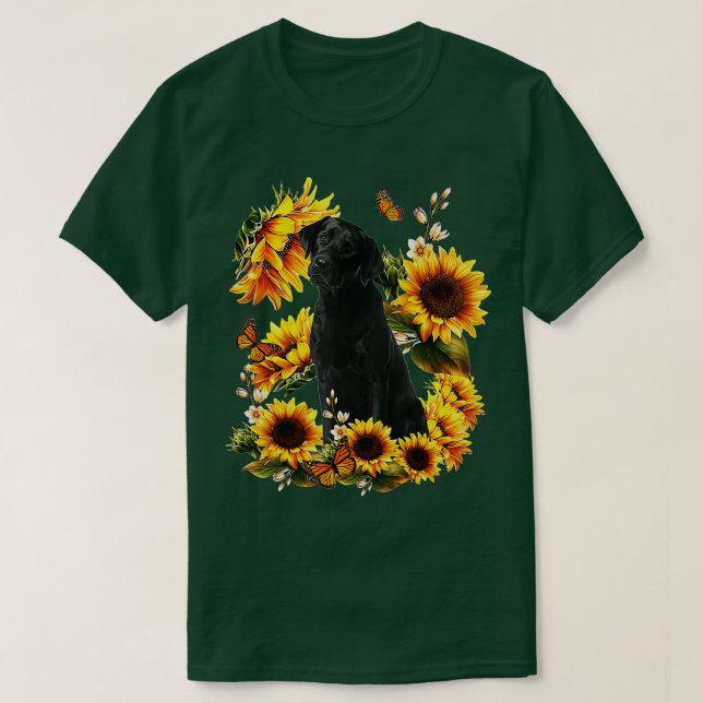 Camiseta Perro Mamá Día de la Madre Regalos Sunflower Labra (Diseño del anverso)