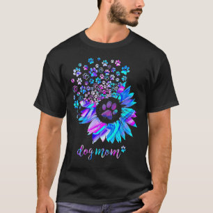 Camiseta Perro Mamá Girasol Perro Paw Hologram T-Shirt