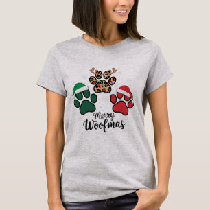 Camiseta Perro Mamá Navidades Merry Woofmas Perro Lover Xma