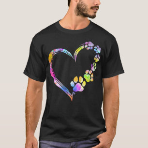 Camiseta Perro Mamá papá cachorro amor Perros Paw Print Hea