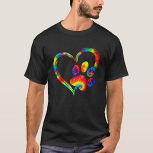 Camiseta Perro Mamá papá cachorro amor Perros Paw Print Hea