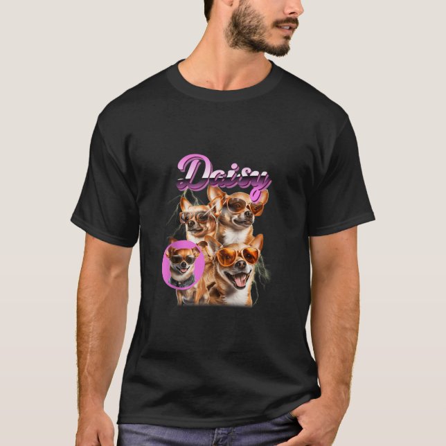 Camiseta Perro Mamá Perro Lover Daisy 90 Collage de Bootleg (Anverso)