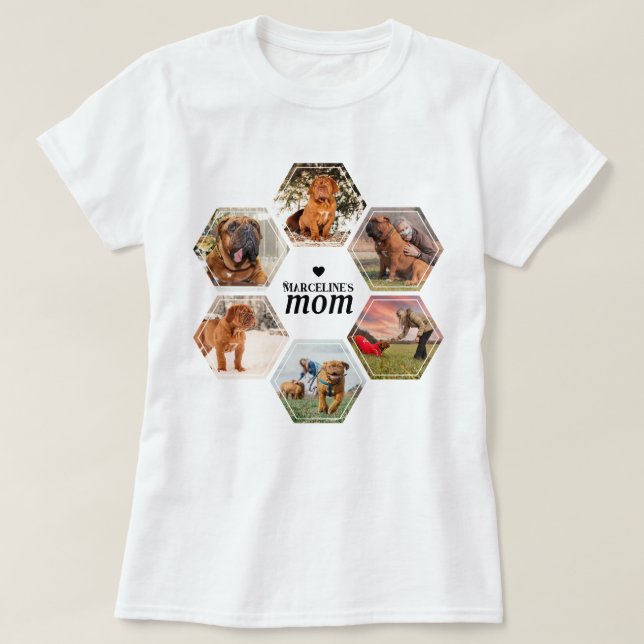 Camiseta Perro Mamá personalizada 6 Mascota Collage de foto (Diseño del anverso)