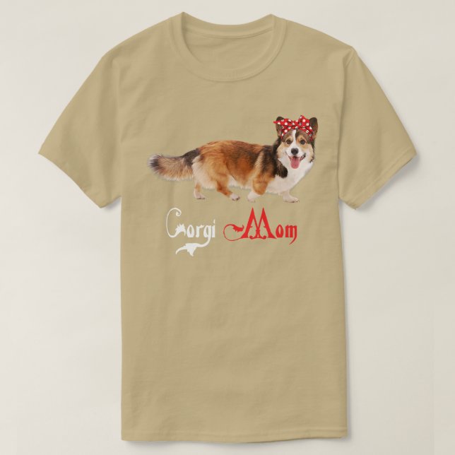 Camiseta Perro Mama Puppy Mom Corgi  (Diseño del anverso)