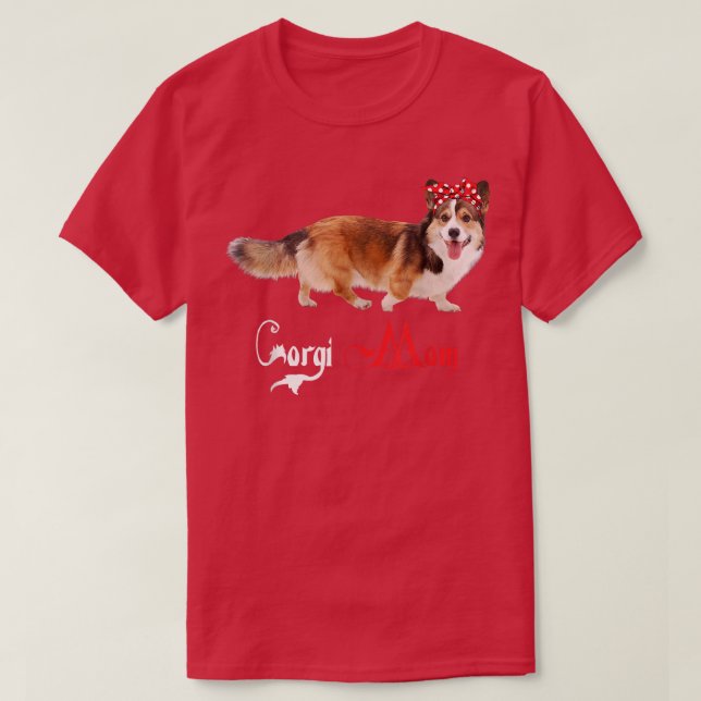 Camiseta Perro Mama Puppy Mom Corgi T-Shirt (Diseño del anverso)