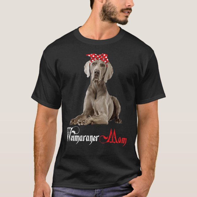 Camiseta Perro Mama Puppy Mom Weimaraner (Anverso)