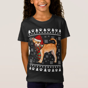 Camiseta Perro marrón de Chihuahua Santa Hat Navidades feos