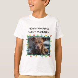 Camiseta Perro marrón pardo gracioso Navidades de un niño