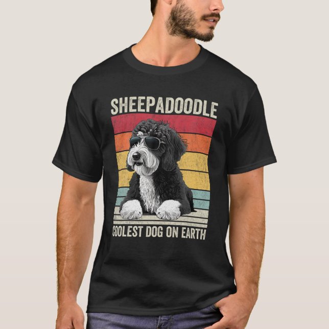 Camiseta Perro más frío de Sheepadoodle en la Tierra Sheepa (Anverso)