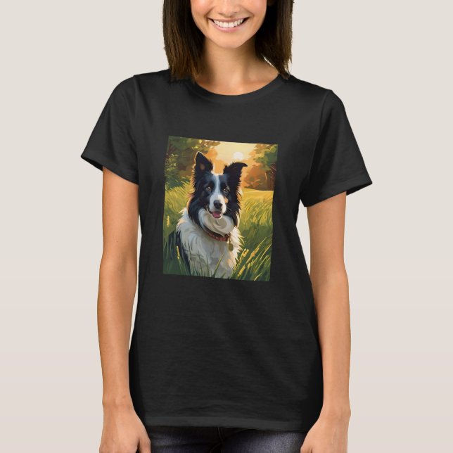 Camiseta perro mascota de colisión fronteriza (Anverso)