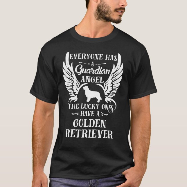 Camiseta Perro mascota de Golden Retriever ángel guardian (Anverso)