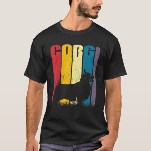 Camiseta Perro Mascota de Perro Vintage Retro Corgi Puppy