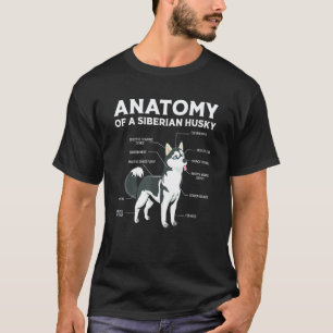 Camiseta perro mascota pata husky siberiano anatomía