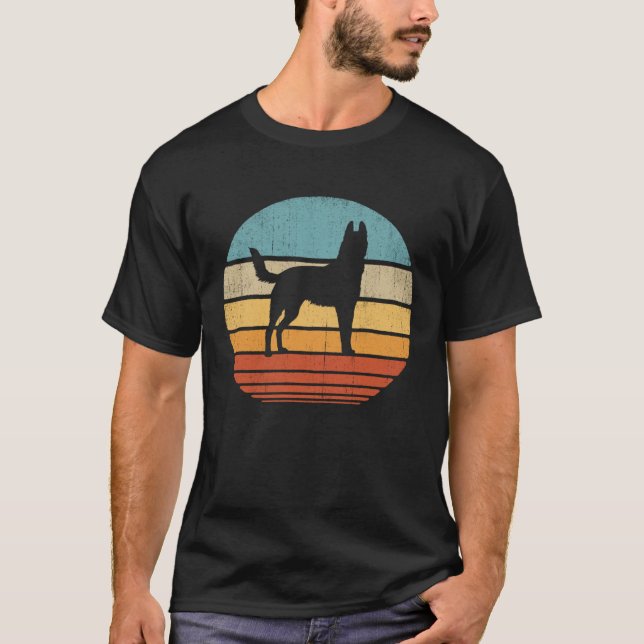 Camiseta Perro masculino retro retro belga de los años 60 (Anverso)