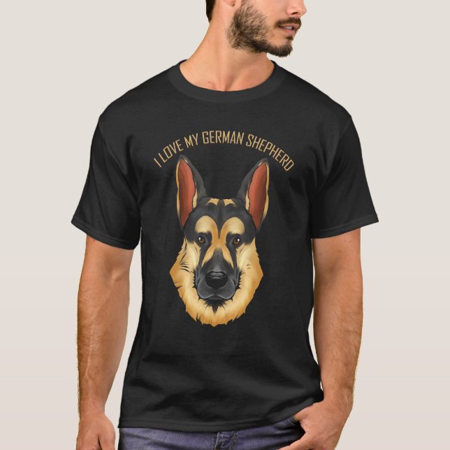 Camiseta Perro Me encanta mi pastor alemán (Anverso)