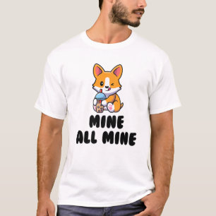 Camiseta Perro medio - Mío todo mío - Té de leche - Cute -