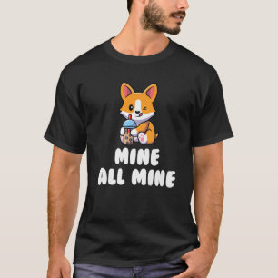 Camiseta Perro medio - Mío todo mío - Té de leche - Cute -
