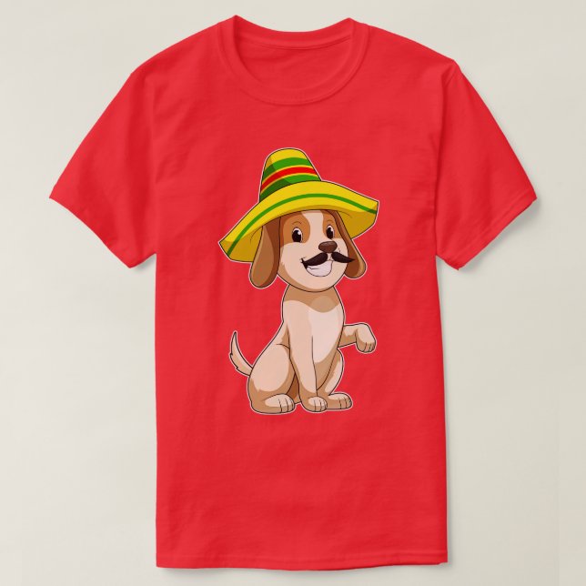 Camiseta Perro mexicano con gorra de paja (Diseño del anverso)
