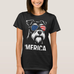 Camiseta Perro Miniatura Schnauzer Patriótico América 4 De