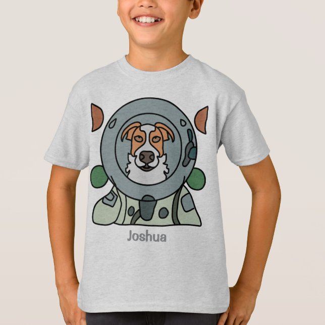 Camiseta Perro minimalista astronauta en el espacio | Graci (Anverso)